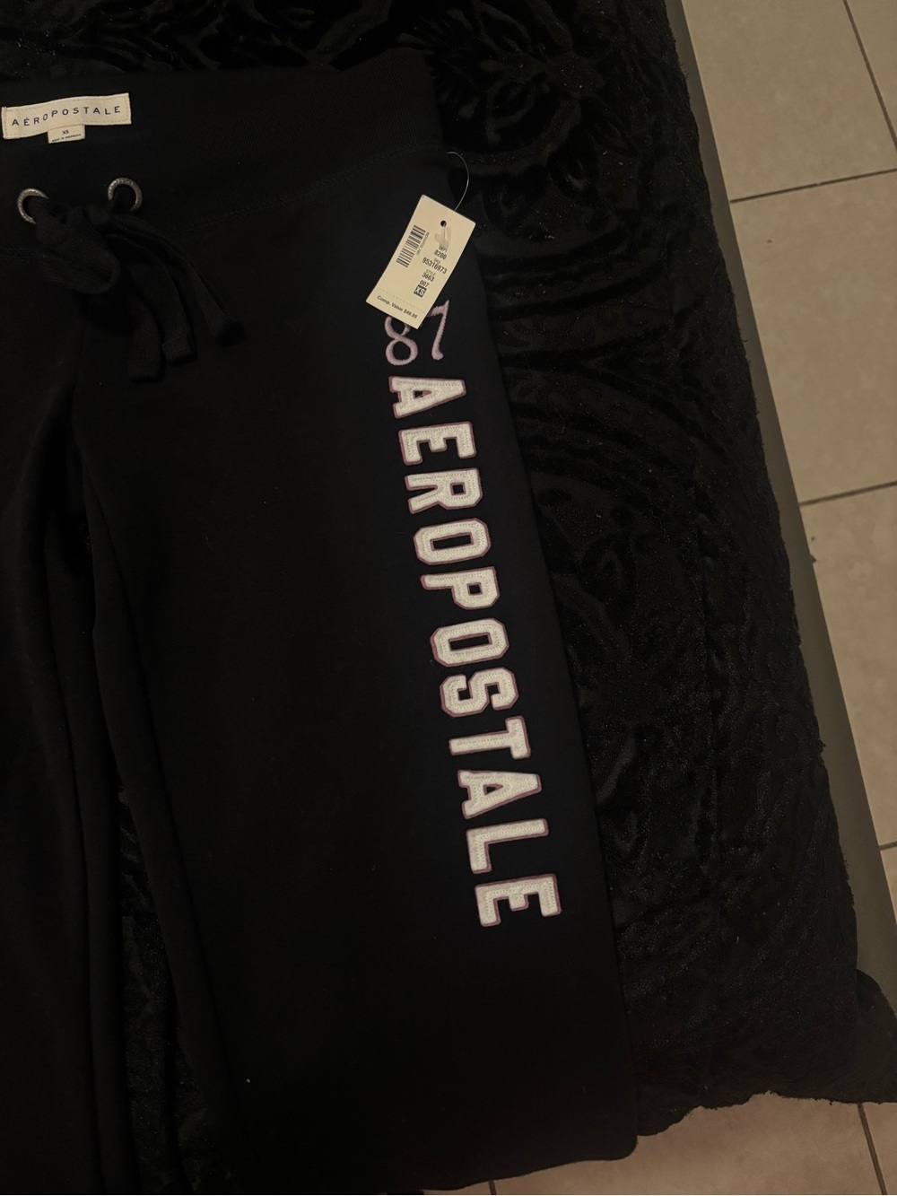 Brand new Aeropostale Black Logo Flared Sweatpants